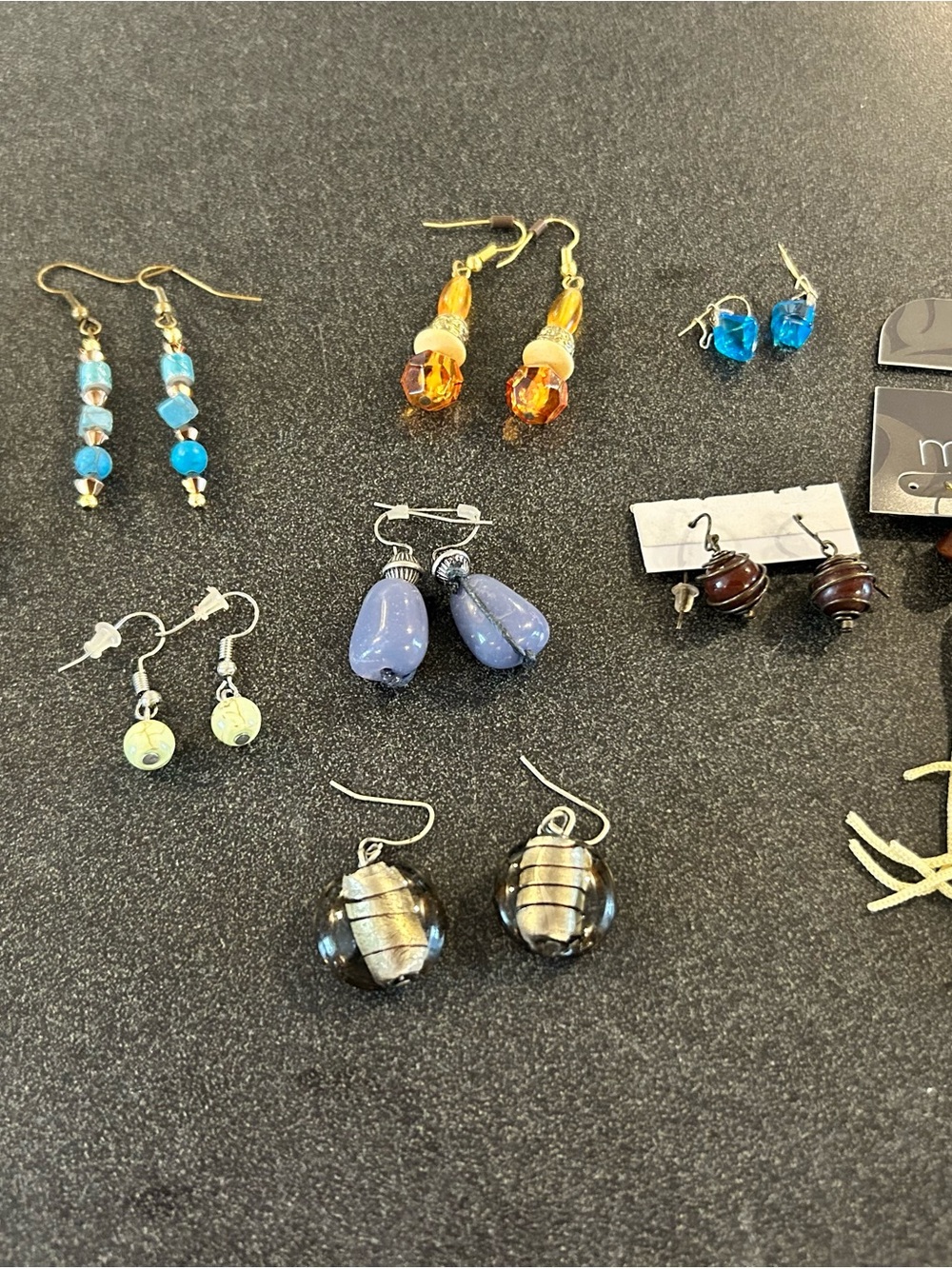 10 pair Drop Earrings - vintage and modern